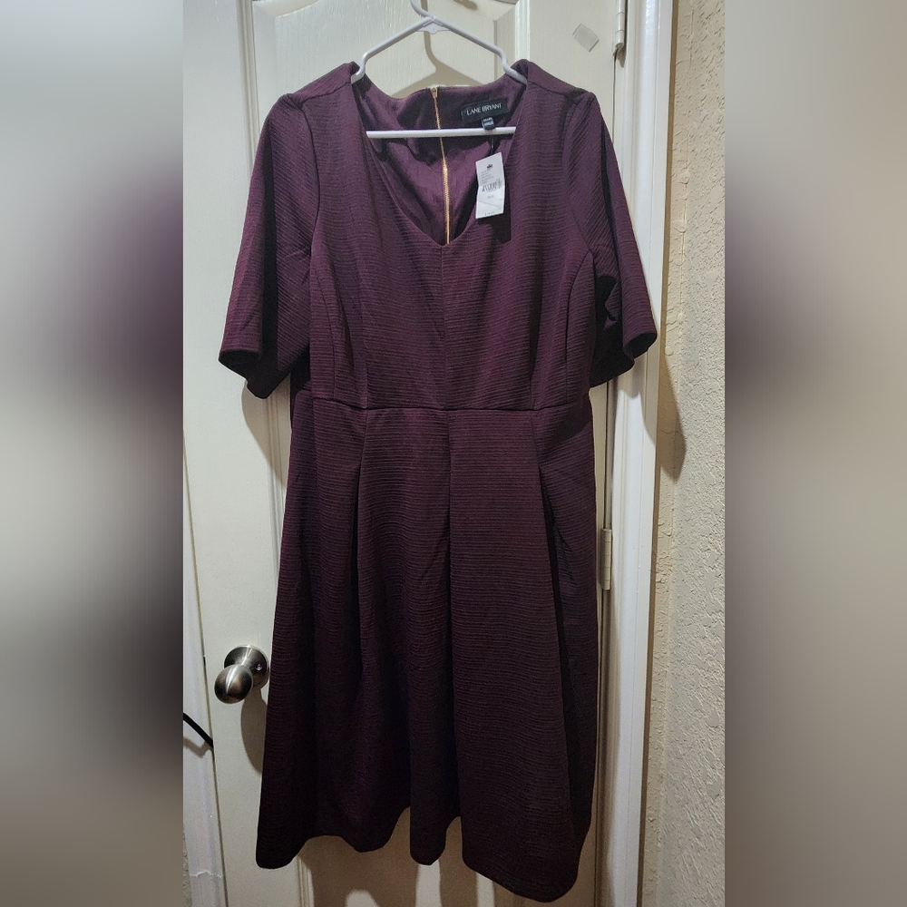 Lane Bryant Rich Plum Midi Dress